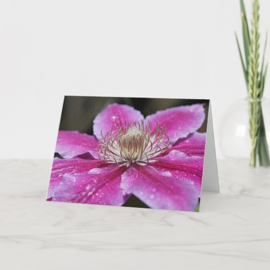 Carte pour notes à fleurs Clematis rose (Devant)