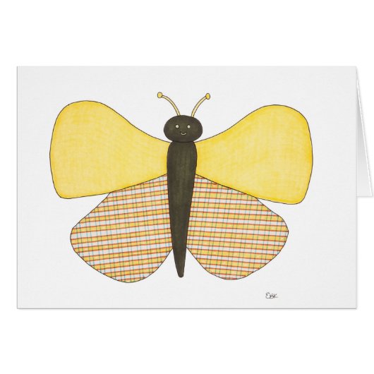 Carte pour notes à papillon gai (Devant horizontal)