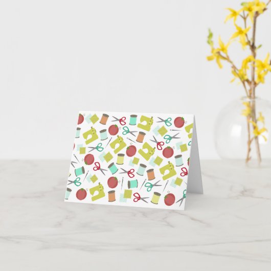 Carte pour notes à thème couture (Fleur jaune)