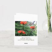 Carte pour notes africain d'arbre de tulipe (Dos)