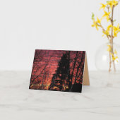Carte pour notes au coucher de soleil magnifique (Fleur jaune)