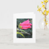 Carte pour notes avec la fleur rouge brillante (Fleur jaune)