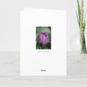 Carte pour notes avec la tulipe pourpre (Dos)