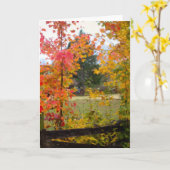 CARTE POUR NOTES AVEC L'ARBRE ROUGE (Fleur jaune)