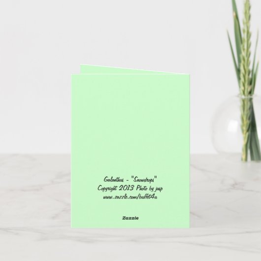 Carte pour notes avec Snowdrops ! (Dos)