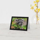 Carte pour notes Baby Raccoon (Fleur jaune)
