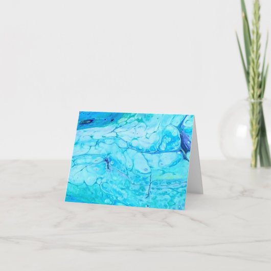 Carte pour notes blanc Abstrait de la marine Turqu (Devant)