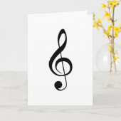 Carte pour notes blanc Clé Treble (Fleur jaune)
