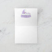 Carte pour notes blanc de bassinet En vichy violet (Intérieur)