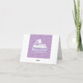 Carte pour notes blanc de bassinet En vichy violet (Dos)