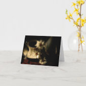 Carte pour notes blanc de café de Chine classique  (Fleur jaune)