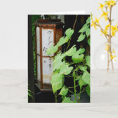 Carte pour notes blanc de lanterne japonaise (Fleur jaune)