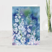 Carte pour notes blanc Delphiniums (Devant)