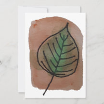 Carte pour notes blanc feuille aquarelle