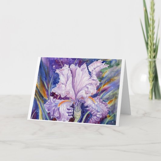 carte pour notes blanc "Night Iris" (Devant)