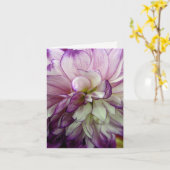 Carte pour notes blanc pourpre Dahlia (Fleur jaune)