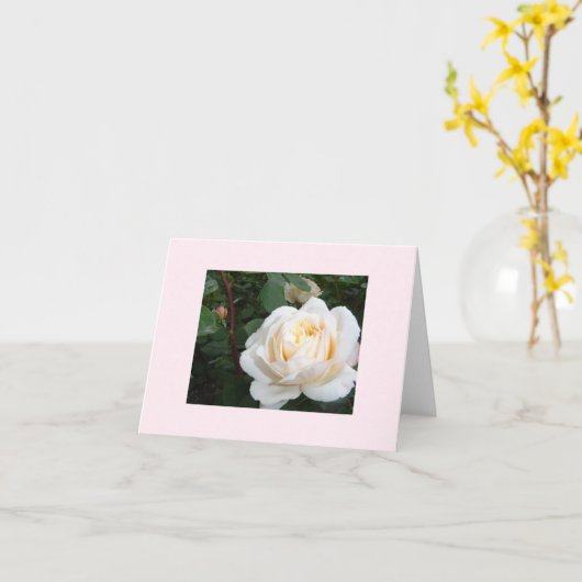 Carte pour notes blanc Rose Pearl (Fleur jaune)