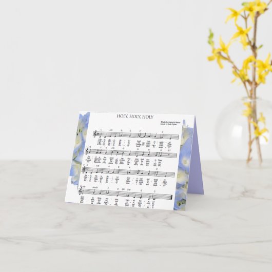 carte pour notes blanc "Saint, Saint, Saint" (Fleur jaune)