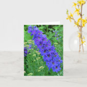 CARTE POUR NOTES BLEU BRILLANT DE DELPHINIUM (Fleur jaune)