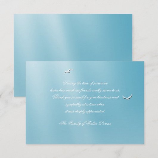 Carte pour notes bleu de Merci de perte de ciel (Devant / Derrière)