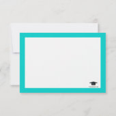 Carte pour notes bleu Merci de diplôme (Dos)