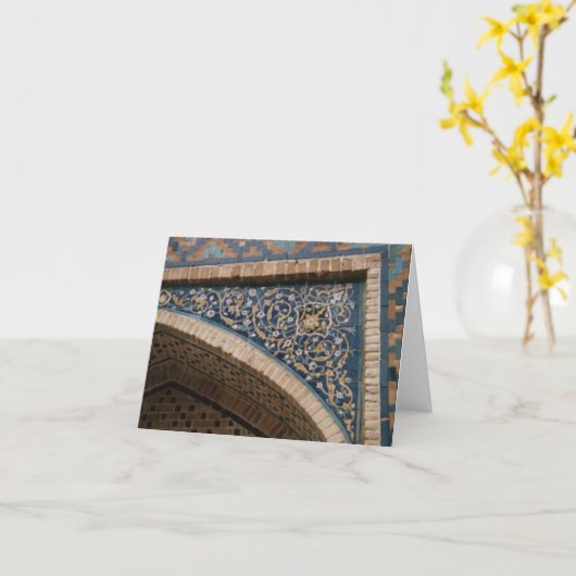 Carte pour notes bleu v2 de tuile (Fleur jaune)