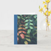 CARTE POUR NOTES, "BLUE BERRIES ON GREEN FEUILLES" (Fleur jaune)