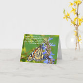 CARTE POUR NOTES, BOUTTERFLY SUR FLEURS "LE BONHEU (Fleur jaune)
