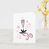 Carte pour notes Champagne rose (Fleur jaune)