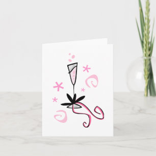 Carte pour notes Champagne rose
