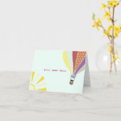 Carte pour notes chaud de ballon à air (Fleur jaune)