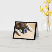 Carte pour notes chien de boxe (Fleur jaune)