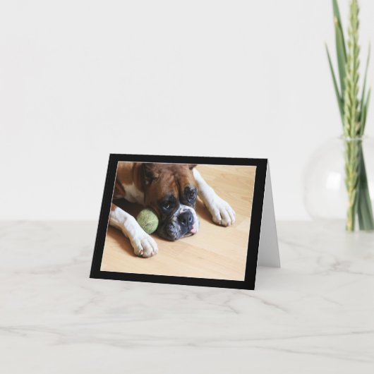 Carte pour notes chien de boxe (Devant)