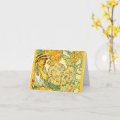 Carte pour notes-classique/Vintage-Mucha 21 (Fleur jaune)