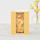 Carte pour notes-classique/Vintage-Mucha 5 (Fleur jaune)