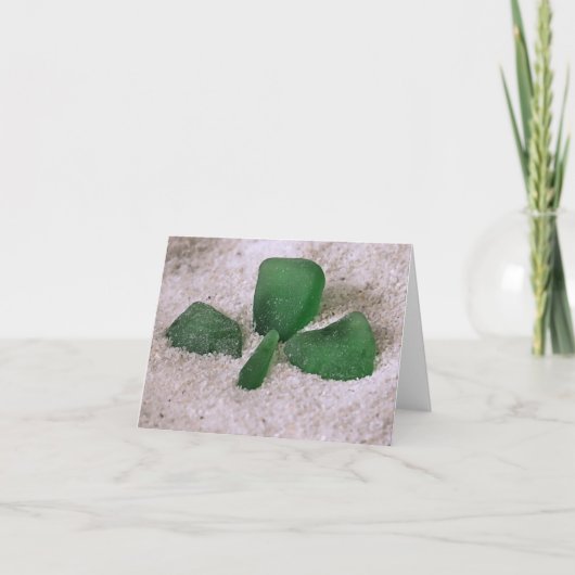 Carte pour notes - Clover en verre de mer (Devant)