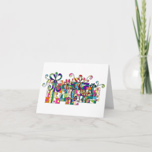 Carte pour notes coloré de cadeaux