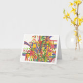 Carte pour notes d'aquarelle Abstrait lumineux (Fleur jaune)