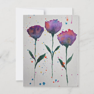 Carte pour notes d'aquarelle florale