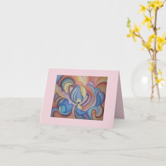 Carte pour notes d'art abstrait brillant et audaci (Fleur jaune)