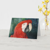 carte pour notes d'art original "Scarlet Macaw" (Fleur jaune)