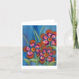 Carte pour notes d'art populaire floral