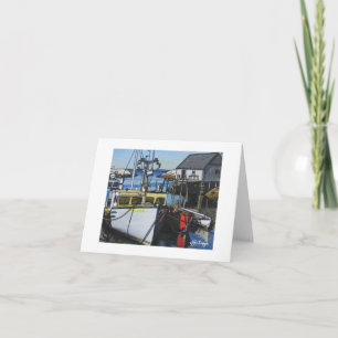 Carte pour notes de bateau d'art textile