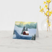 Carte pour notes de blanc de paix d'hiver (Fleur jaune)