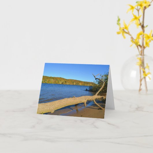 Carte pour notes de bois (Fleur jaune)