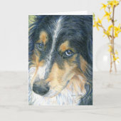 Carte pour notes de border collie (Fleur jaune)