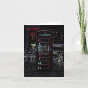 Carte pour notes de cabine de téléphone de Londres