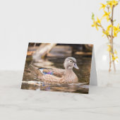 Carte pour notes de canard à bois féminin (Fleur jaune)