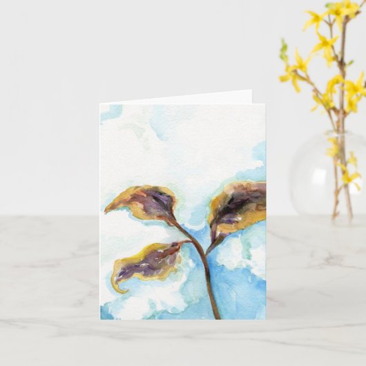 Carte pour notes de capsule de coton (Fleur jaune)