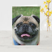 Carte pour notes de Carlin Dog (Fleur jaune)